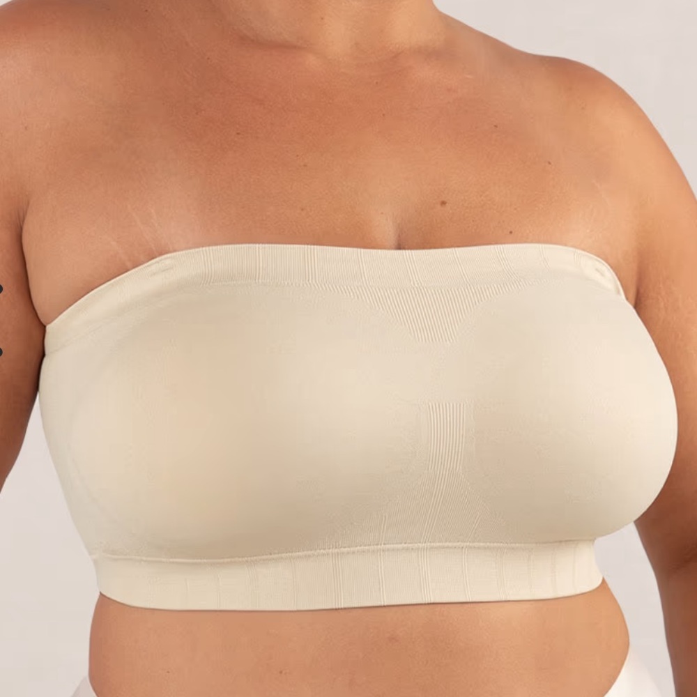 Shapermint Seamless Strapless Bandeau Bra in Cream - Picture 1 of 12